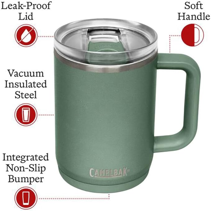 CamelBak Thrive Drinkware Insulated Stainless Steel Mug Moss, 16oz