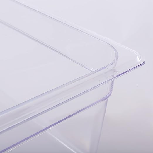 6-Pack Food Pan Full Size Clear Polycarbonate Food Pans 6" Deep Commercial Hotel Pans for Party, Restaurant, Hotel