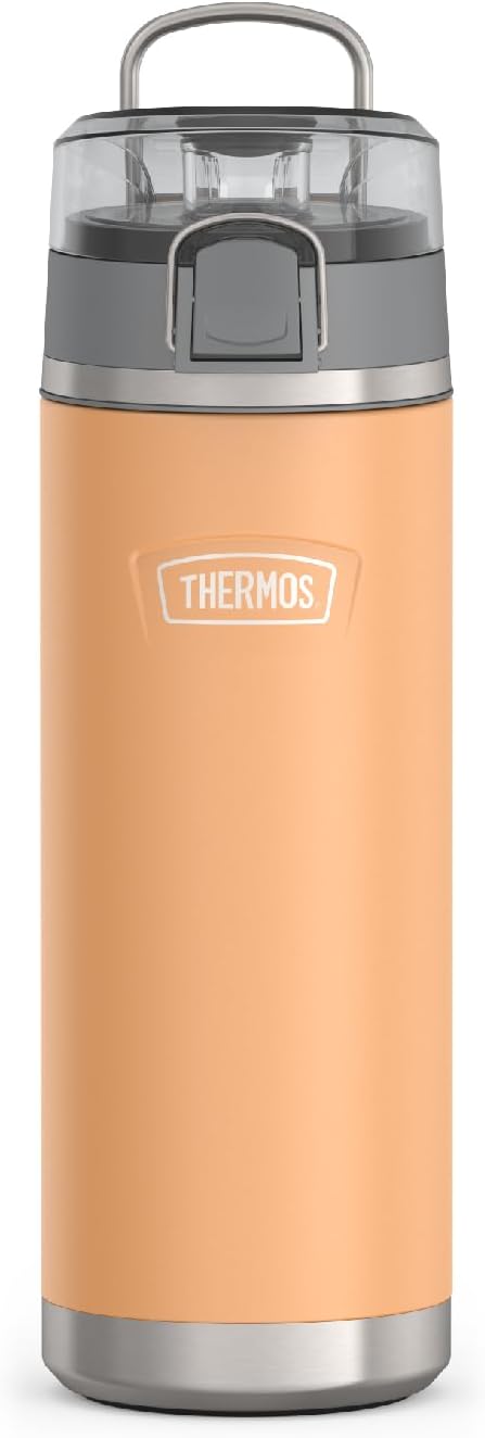 THERMOS ICON SERIES, Stainless Steel Water Bottle with Spout - 24 Ounce, Melon - Vacuum Insulated Water Bottle with Lid