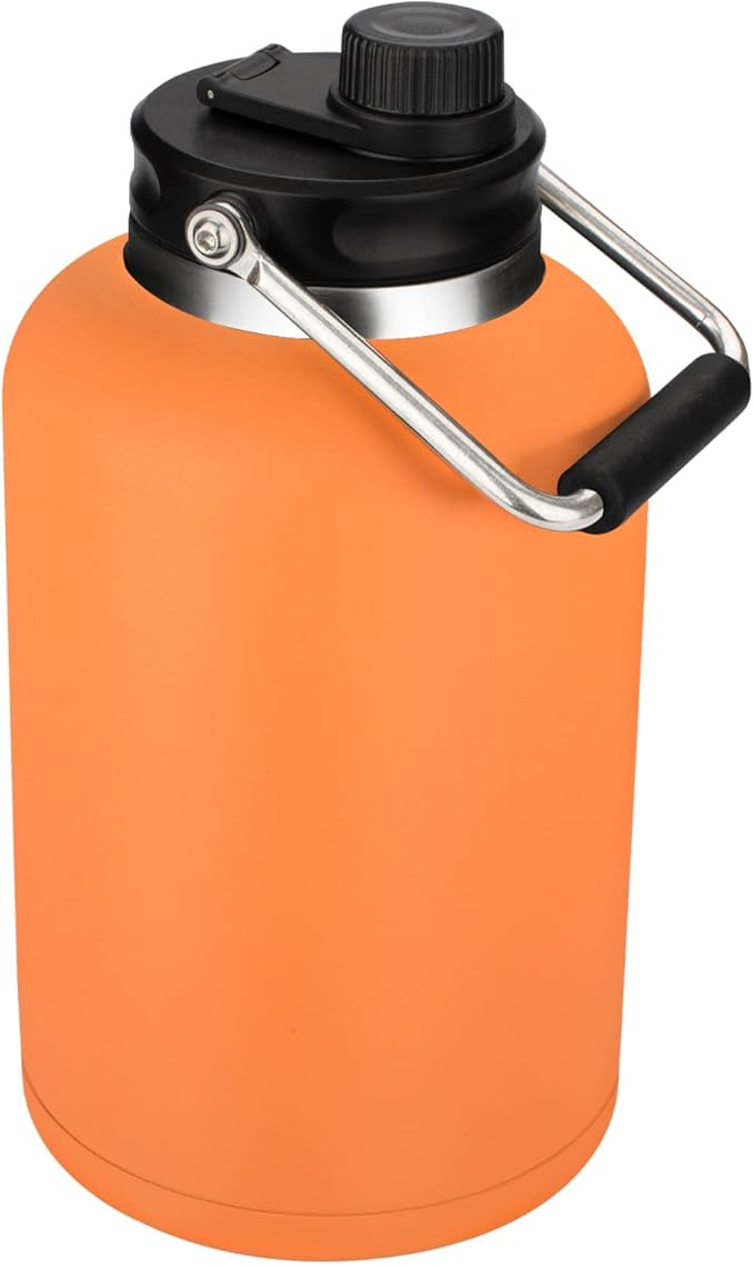 Zenbo One Gallon Jug with Straw, 128 oz Double Wall Vacuum Insulated Sports Water Bottle, Keeps Cold up to 48 Hours, Leak-Proof & Sweat-Proof Stainless Steel Water Jug for Gym, Outdoor & Camping
