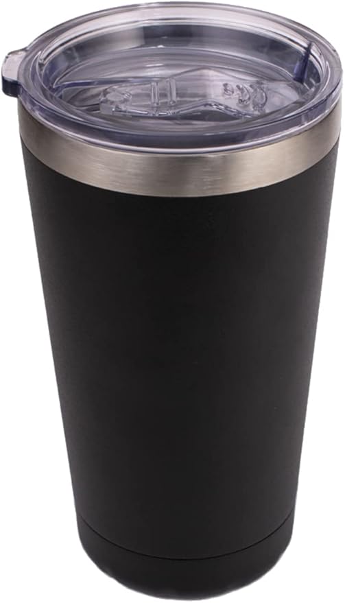 Earth Ethical Best Insulated Tumbler Double Walled - Keep Drinks Hot or Cold - Travel Tumbler Thermal Cups - Vacuum, Stainless Steel - Easy Grip Cup for Coffee, Iced Drinks - 20 oz (Black)