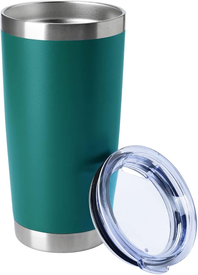 HASLE OUTFITTERS 20oz Tumblers Stainless Steel Mugs with Lid Double Wall Vacuum Insulated Coffee Cups for Cold & Hot Drinks (20oz-Dark Green, 1 Pack)