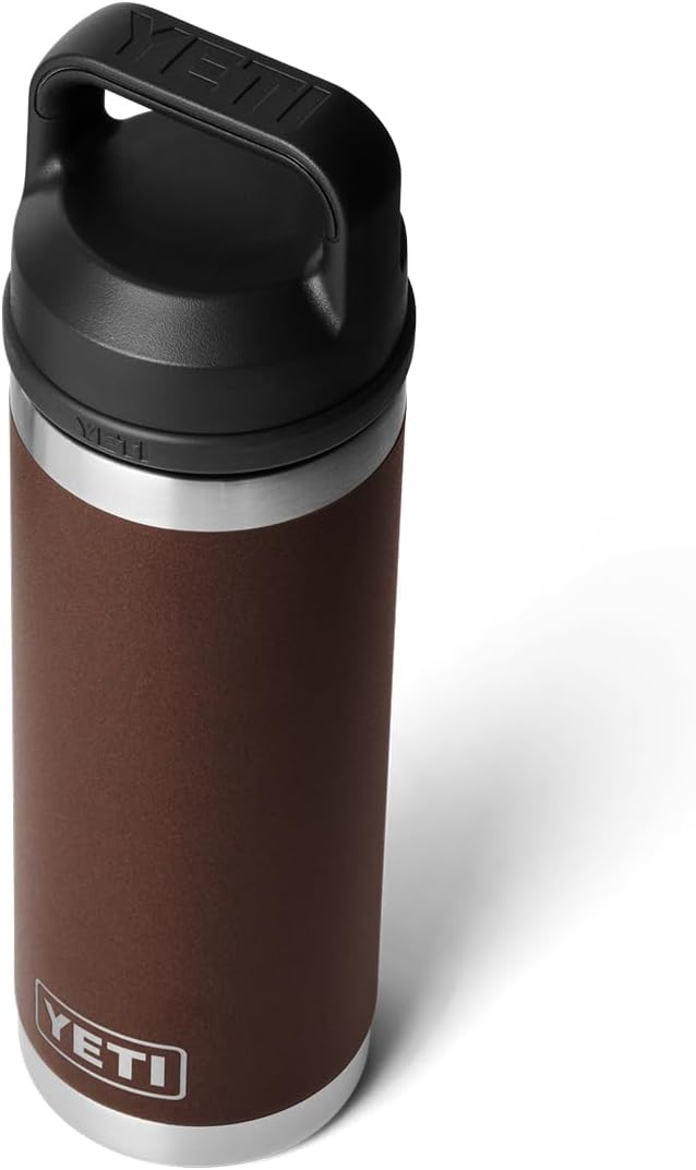 YETI Rambler 18 oz Bottle, Leakproof, Vacuum Insulated, Stainless Steel with Chug Cap, Wetlands Brown