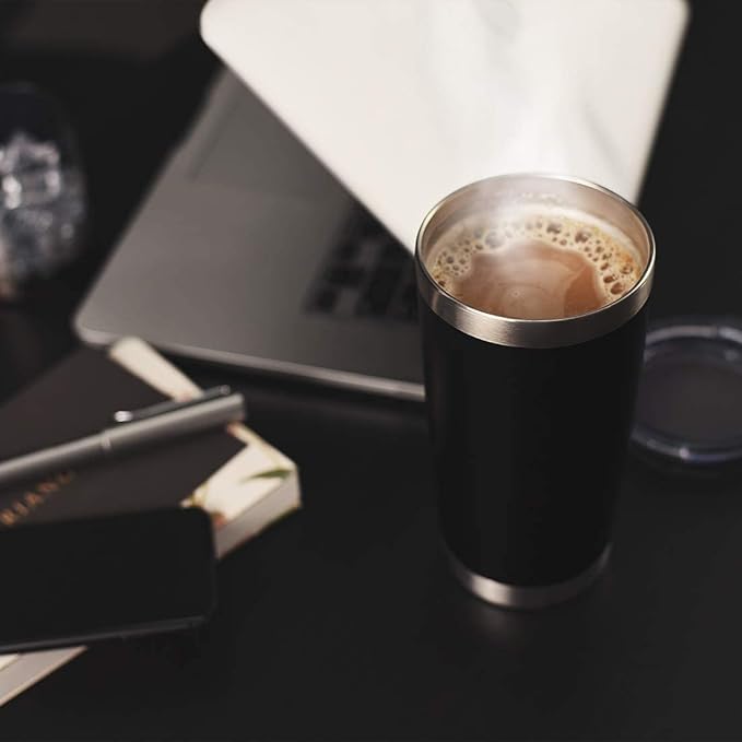 DOMICARE 20oz Stainless Steel Tumbler Bulk with Lid, Double Wall Vacuum Insulated Travel Mug, Powder Coated Coffee Cup (Mix, 12)