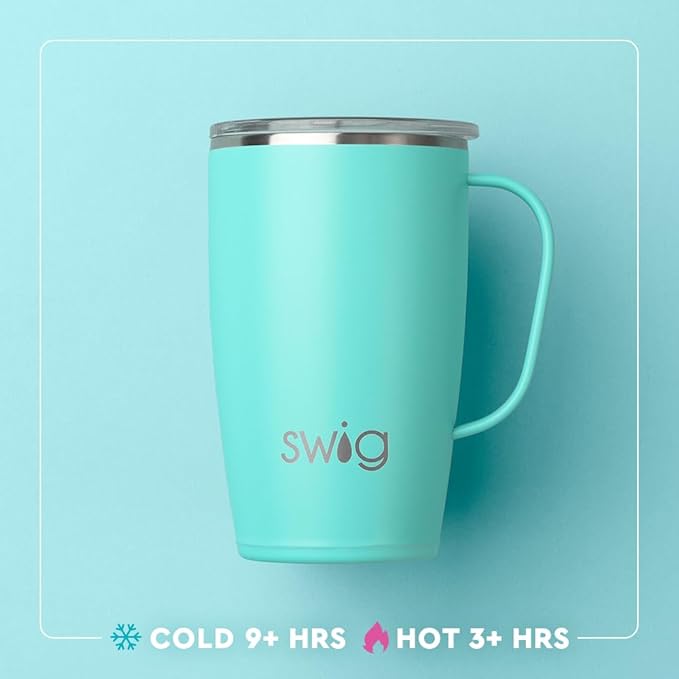Swig Life 18oz Travel Mug, Insulated Tumbler with Handle and Lid, Cup Holder Friendly, Dishwasher Safe, Stainless Steel, Travel Coffee Cup (Classic Nutcracker)