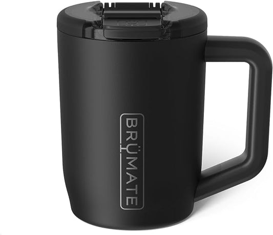 BrüMate Müv - 15oz 100% Leak Proof Insulated Coffee Mug with Handle & Lid - Stainless Steel Coffee Travel Mug - Double Walled Coffee Cup (Matte Black)