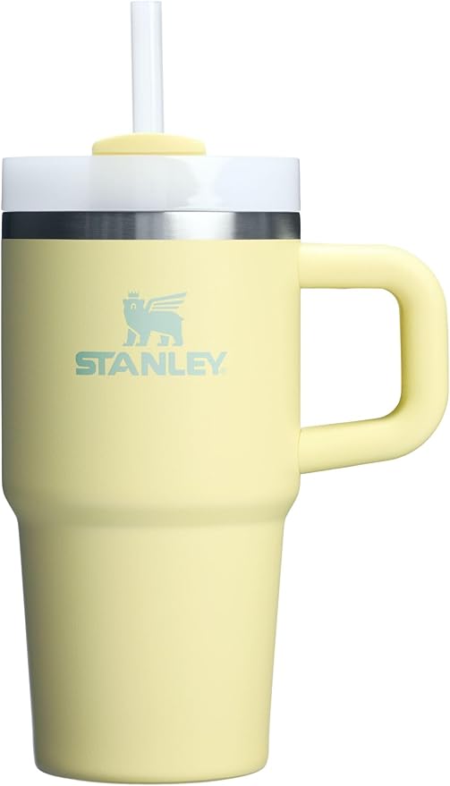 Stanley Quencher H2.0 Tumbler with Handle and Straw 20 oz | Flowstate 3-Position Lid | Cup Holder Compatible for Travel | Insulated Stainless Steel Cup | BPA-Free | Pomelo