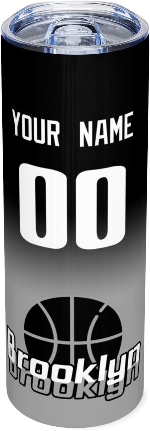 Custom Tumblers Stainless Steel Cup Personalized Basketball Insulation Travel Mug Add Your Name Number 20 oz Fans Gift for Men Women