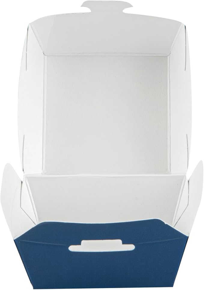 Restaurantware 2.5 x 2.5 x 2 Inch Mini Burger Boxes 100 Clamshell Food Containers - Hinged Lid Disposable Frenchie Paper Take Out Boxes Serve Sliders Or Finger Foods