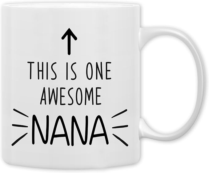 QASHWEY Nana Gifts Mug, Nana Grandma Gifts from Grandkids Grandchildren Coffee Mug, Mothers Day Christmas Coffee Mugs Tea Cup Gift for GrandmaNana, This is One AwesomeNana CoffeeCup Ceramic 11oz