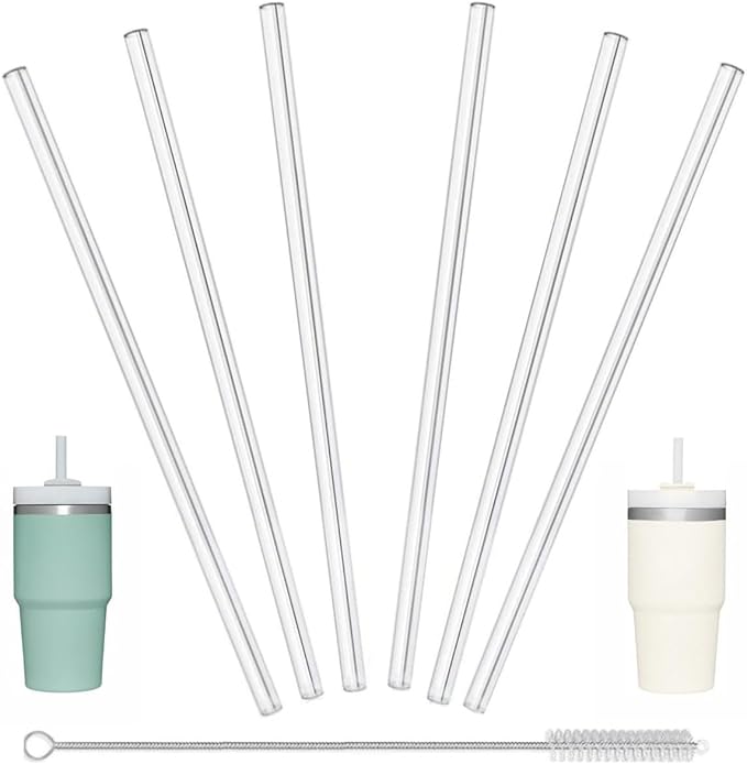 Straw for Stanley Cup 20 14 OZ, Straws Compatible with 20oz 14oz Stanley Cup Accessories, BPA Free Replacement Straws for Stanley Accessories- 6 Reusable Drinking Straws, Clear