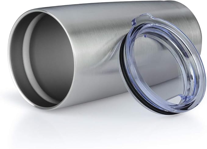 20oz Tumbler Bulk Stainless Steel Vacuum Insulated Tumblers with Lid Double Wall Travel Mug, Powder Coated Coffee Cup, Suitable for Ice Drinks and Hot Beverage (Stainless steel 12pack)