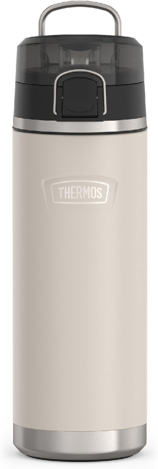 THERMOS ICON SERIES Stainless Steel Water Bottle with Spout - 24 Ounce, Sandstone - Vacuum Insulated Water Bottle with Lid