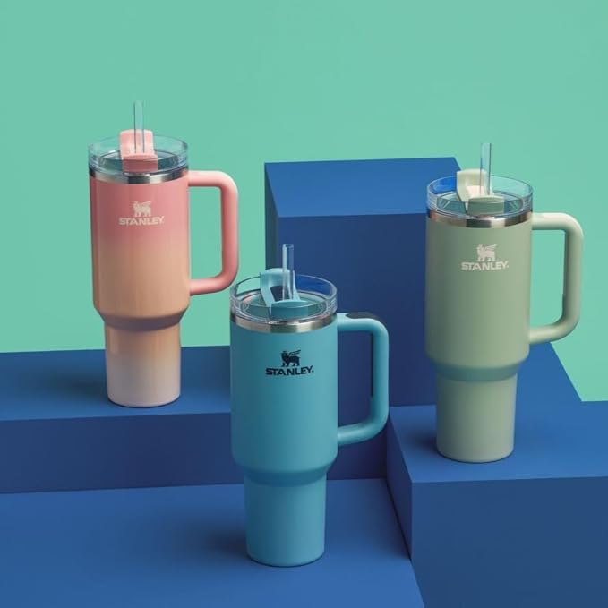 STANLEY Quencher H2.0 Tumbler with Handle and Straw 40 oz | Flowstate 3-Position Lid | Cup Holder Compatible for Travel | Insulated Stainless Steel Cup | BPA-Free | Agave