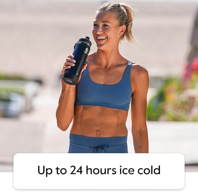 Takeya Actives Water Bottle with Spout Lid - Bottle with Double Stainless Steel Insulation - Dishwasher Safe & BPA-Free - Bottle with Spout Lid & Removable Bumper - 24 oz, Cucumber