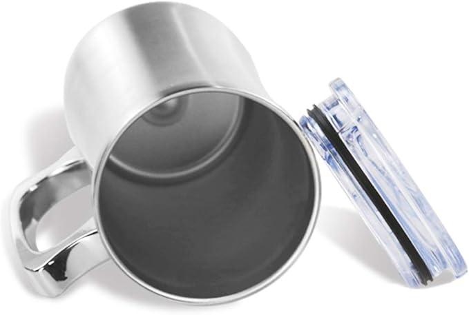 Stainless Steel Double Walled Mugs 20 oz Metal Coffee & Tea &Wine Cup Mug Insulated Cups with Handles Keep Drinks Cold or Hot Longer