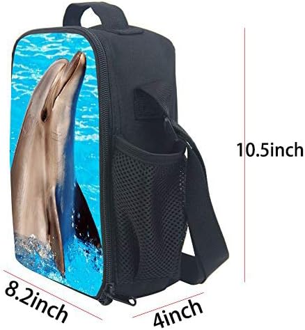CAIWEI Animal Dinosaur Cat Shark Husky and Dolphin Insulated Lunch Box Cooler Bag (DOLPHIN 1)
