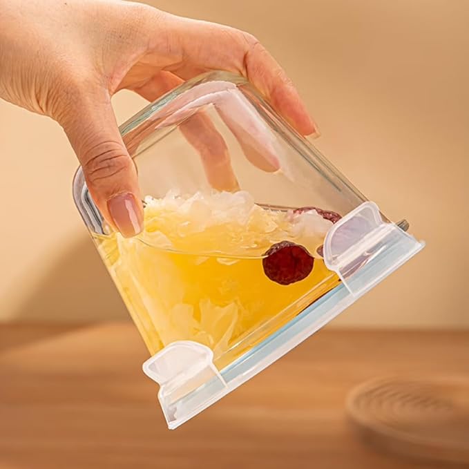 24 Oz Glass Food Storage Container, 3 Cup Round Glass Soup Container with Airtight Lids, Round Food Containers, Leakproof Soup Storage Container, DishwasherMicrowave & Freezer Safe (4 Pack)