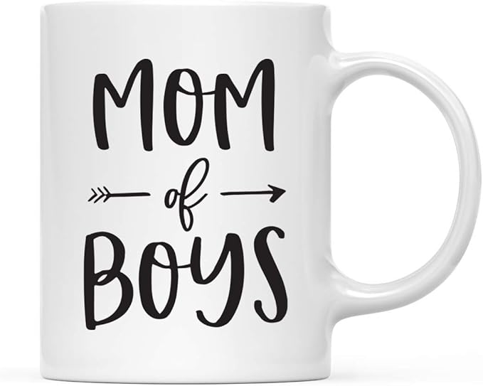 Andaz Press Mother's Day 11oz. Ceramic Coffee Tea Mug Gift for Mom, Mom of Boys, 1-Pack, Birthday Christmas Gift Ideas