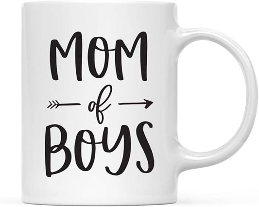Andaz Press Mother's Day 11oz. Ceramic Coffee Tea Mug Gift for Mom, Mom of Boys, 1-Pack, Birthday Christmas Gift Ideas