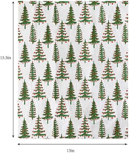 3-Piece Christmas Tree Tray Set, Festive Christmas Decor for Bathroom Holiday Entertaining, Decorative Napkin Holder- Green