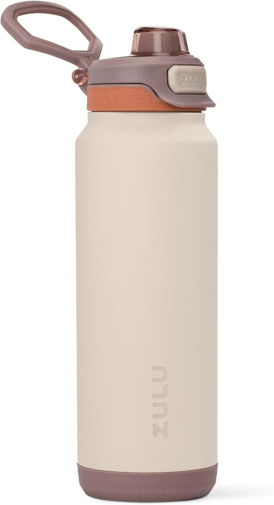 ZULU Powerfill Pro 32oz Stainless Steel Water Bottle with Quick Fill Lid, Triple Walled Vacuum Insulated Metal, Leak Proof Locking Lid, Sip and Chug, Reusable BPA Free, Driftwood