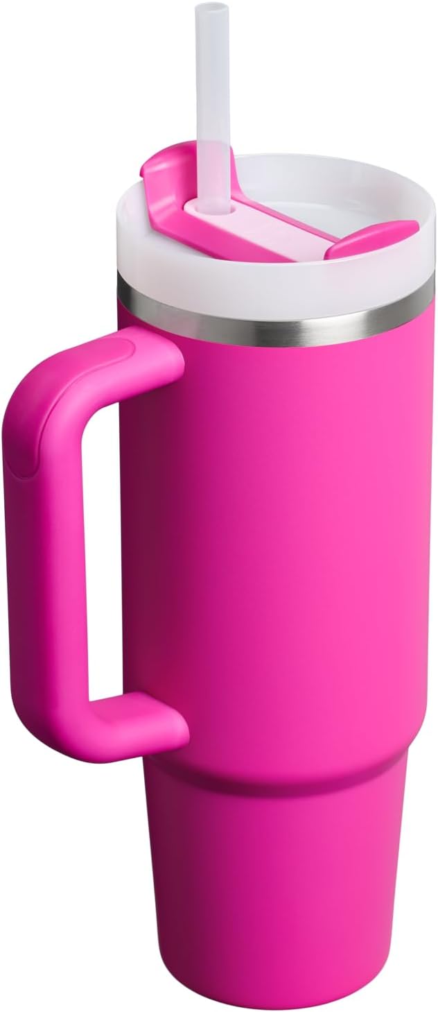 Stanley Quencher H2.0 Tumbler with Handle and Straw 30 oz | Flowstate 3-Position Lid | Cup Holder Compatible for Travel | Insulated Stainless Steel Cup | BPA-Free | Violet Blossom