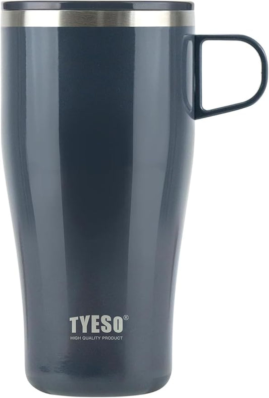 TYESO Coffee Mug,Insulated Tumbler with Lid,Vacuum Insulated Mug Double Wall Stainless Steel OfficeTumbler Cup (Gray, 17 oz)