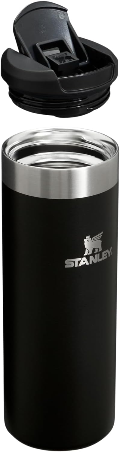 Stanley AeroLight Transit Bottle 16 oz | Locking Drink Through Lid | Leak Resistant Water Bottle or Coffee Travel Mug | Lightweight Insulated Stainless Steel | BPA-Free | Black