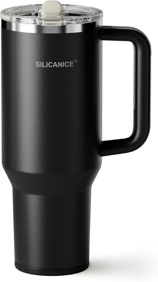 Easy Clean Pro Tumbler - 40 oz Water Bottle with Handle Quick-Disassemble Flip Straw, Leakproof Insulated Stainless Steel, Dishwasher Safe, BPA-Free Gifts for Women & Men