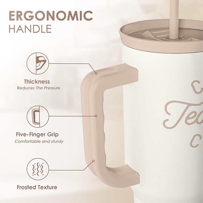 Teacher Appreciation Gift for Women – Stainless Steel Insulated Tumbler with Handle - Teachers Travel Coffee Mug Cup for Women Back to School Birthday Christmas, 40oz