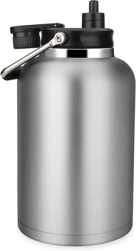 Zenbo One Gallon Jug with Straw, 128 oz Double Wall Vacuum Insulated Sports Water Bottle, Keeps Cold up to 48 Hours, Leak-Proof & Sweat-Proof Stainless Steel Water Jug for Gym, Outdoor & Camping
