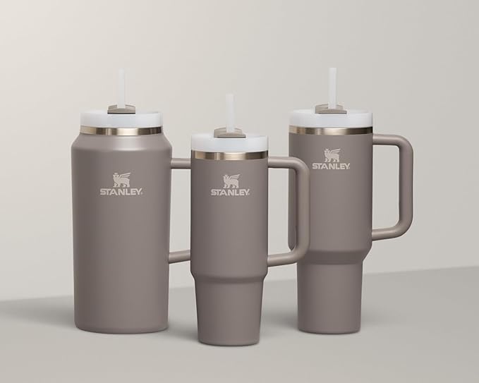 STANLEY Quencher H2.0 Tumbler with Handle & Straw 64 oz | Flowstate 3-Position Lid | Large Capacity for Travel & Sports | Insulated Stainless Steel Cup | BPA-Free | Stone