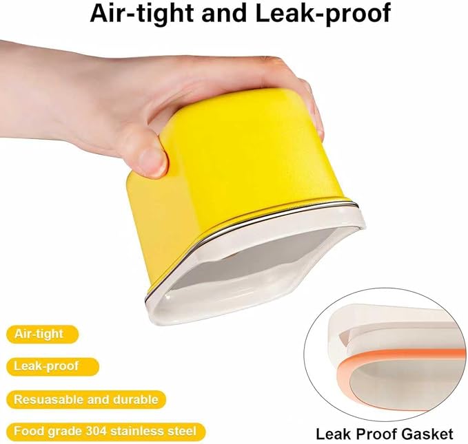 4 Pack Stainless Steel Snack Containers with Lids Reusable,for Kids Toddler Adults,12 oz Small Snack Box Containers for Overnight Oats Fruits Cookie Ice Cream,Air Tight