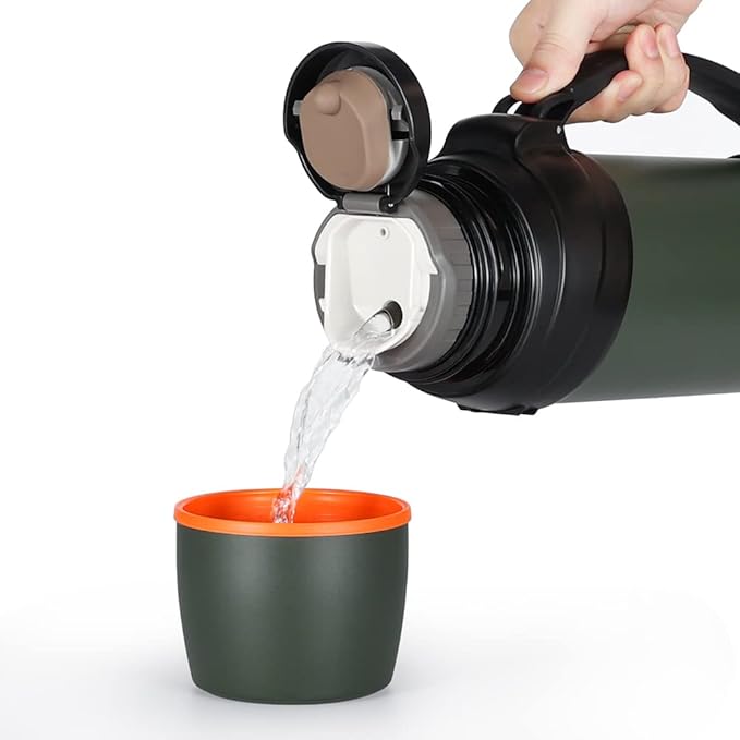 85oz Large Coffee Thermoses for Travel - Insulated Water Jug Classic Vacuum Bottle with Plastic Cup - Stainless Steel Thermos for Hiking Fishing