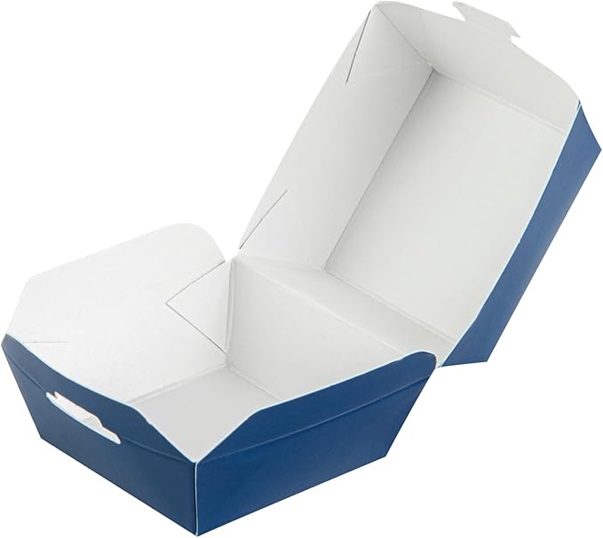 Restaurantware 2.5 x 2.5 x 2 Inch Mini Burger Boxes 100 Clamshell Food Containers - Hinged Lid Disposable Frenchie Paper Take Out Boxes Serve Sliders Or Finger Foods
