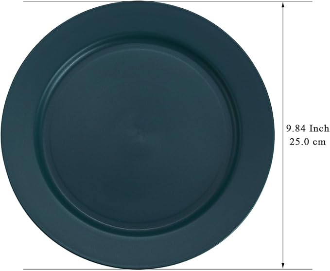 Berglander Plastic Plates Set of 8 Pieces 10", Green Reusable Flat Dinner Plates, Salad Plates, Pasta Bowls, Dishes Set Easy to Carry for Home, Garden, Picnic, Camping, Outdoor
