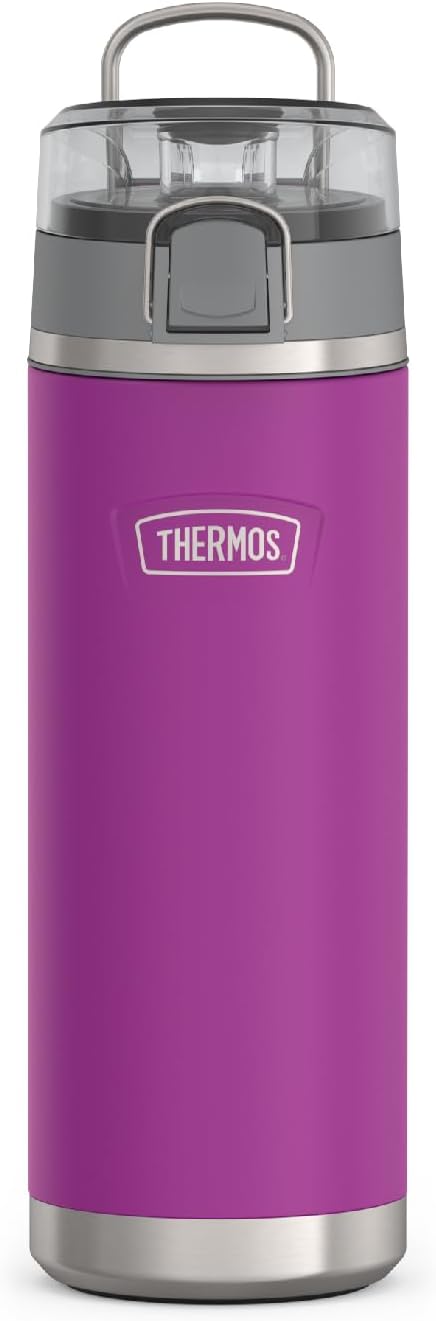 THERMOS ICON SERIES, Stainless Steel Water Bottle with Spout - 24 Ounce, Plum - Vacuum Insulated Water Bottle with Lid