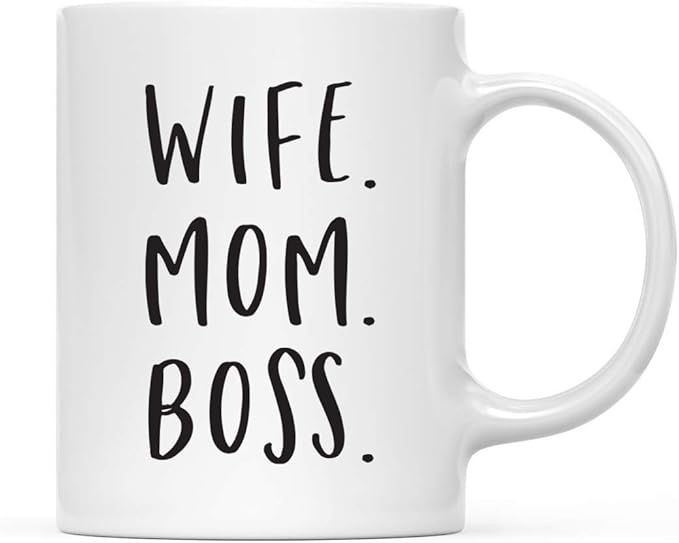 Andaz Press Mother's Day 11oz. Ceramic Coffee Tea Mug Gift for Mom, Wife. Mom. Boss, 1-Pack