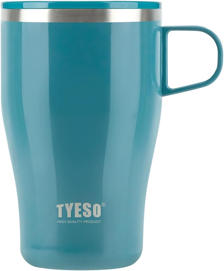 TYESO Coffee Mug,Insulated Tumbler with Lid,Vacuum Insulated Mug Double Wall Stainless Steel OfficeTumbler Cup (Blue, 13 oz)