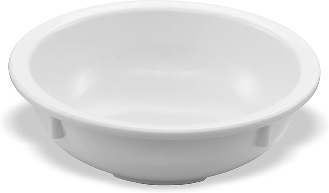 Carlisle FoodService Products Kingline Reusable Plastic Bowl Nappie Bowl for Home and Restaurant, Melamine, 10 Ounces, White, (Pack of 48)