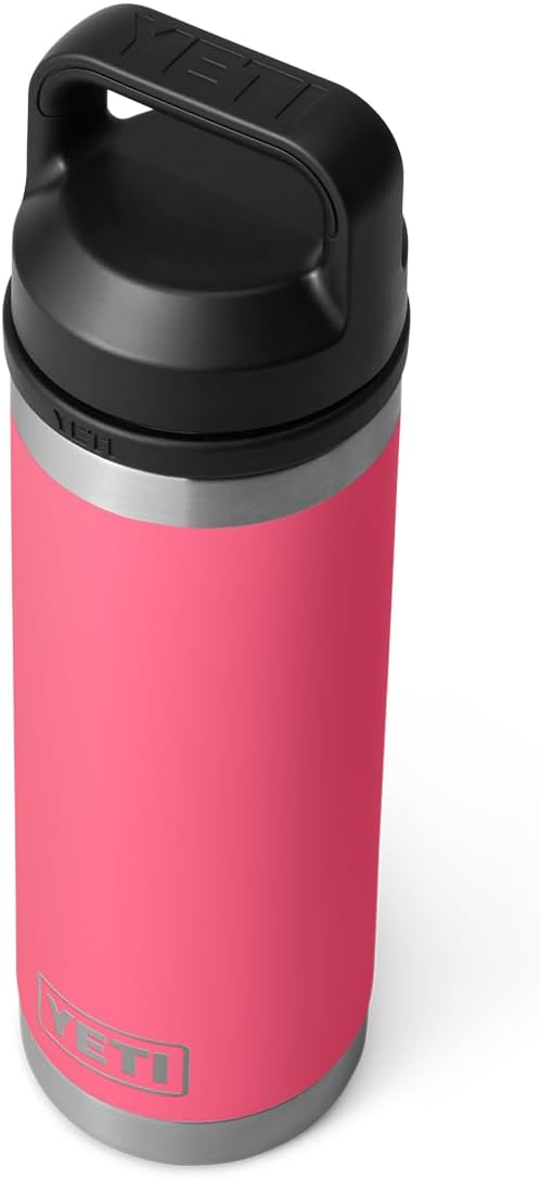 YETI Rambler 18 oz Bottle, Leakproof, Vacuum Insulated, Stainless Steel with Chug Cap, Tropical Pink