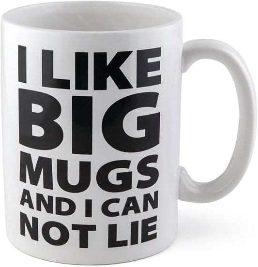 BigMouth Inc. Extra Large Coffee Mug 64 Oz - Giant Tall Ceramic Coffee Cup - Sturdy, Microwave Safe - Funny Huge Cup - Cool Gag Gift, White/Black