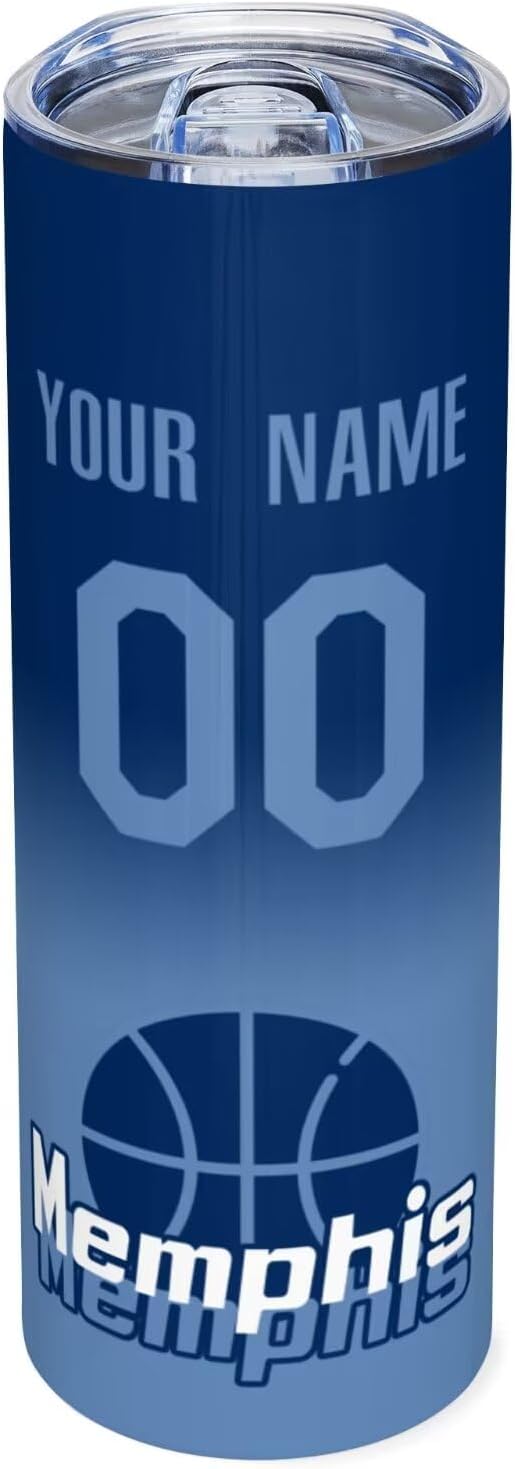 Custom Tumblers Stainless Steel Cup Personalized Basketball Insulation Travel Mug Add Your Name Number 20 oz Fans Gift for Men Women