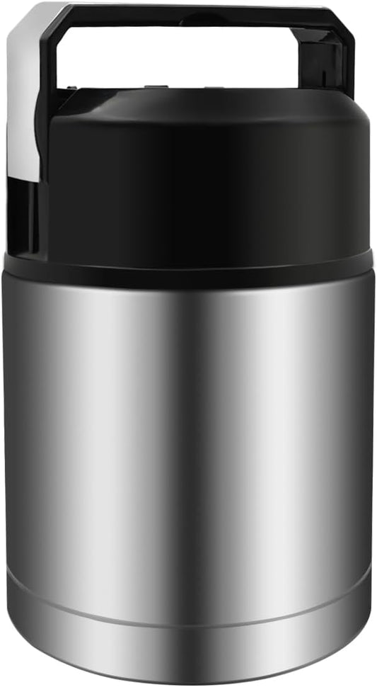 28oz Soup Thermos, Stainless Steel Thermos for Hot Food, Wide Mouth Food Thermos Jar, Insulated Lunch Container Leak Proof Vacuum Thermal Flask (silver)