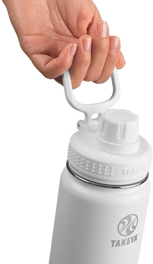 Takeya Actives Water Bottle with Spout Lid - Bottle with Double Stainless Steel Insulation - Dishwasher Safe & BPA-Free - Bottle with Spout Lid & Removable Bumper - 24 oz, Arctic