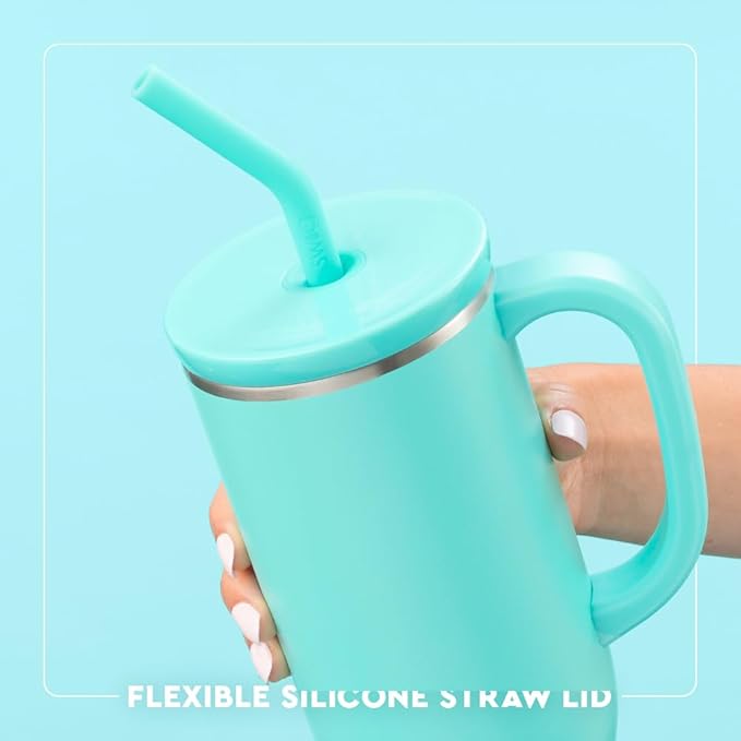 Swig Life 30oz Mega Mug, 30oz Tumbler with Handle and Straw, Large Insulated Tumblers, Cup Holder Friendly Travel Mug, Stainless Steel 30 oz Tumbler, Reusable Insulated Water Bottle (Pretty in Pink)