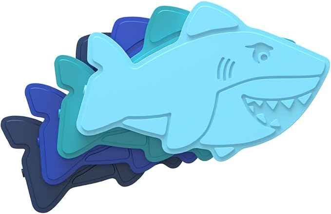 Bentgo Buddies Reusable Ice Packs - Slim Ice Packs for Lunch Boxes, Lunch Bags, and Coolers - Multicolored 4 Pack (Shark)