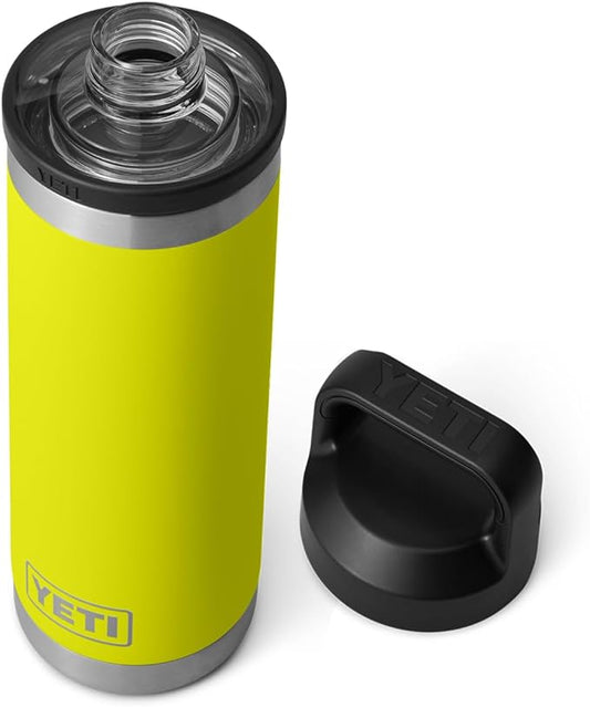 YETI Rambler 18 oz Bottle, Leakproof, Vacuum Insulated, Stainless Steel with Chug Cap, Firefly Yellow