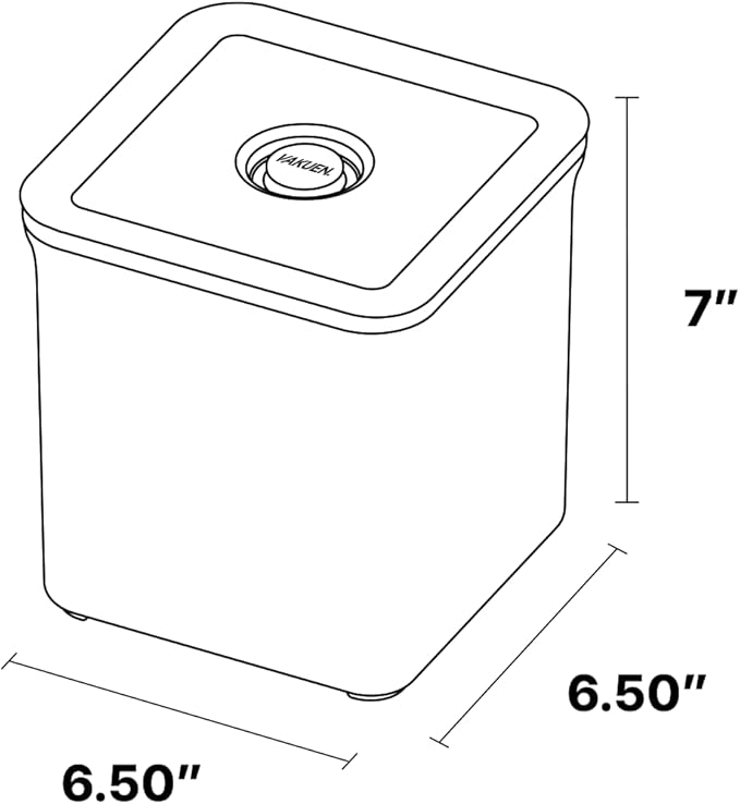 VAKUEN Premium Airtight Food Storage Containers, 3.28qt 1 Piece, Smart One-Click Seal Lid, No Hinges, Patented Double Silicone Lining, 100% Leak Proof, BPA-FREE, Dishwasher, Microwave Safe